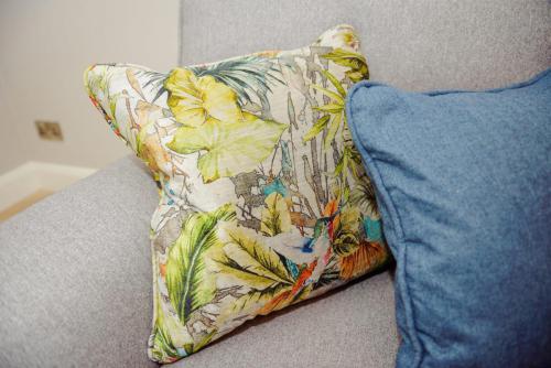 Botanical Scatter Cushion Blue Neutral