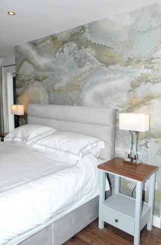 Bedroom design showing mural detail